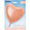 FOIL HELIUM HEART BALLOON ROSE GOLD 45.7CM - Image 2