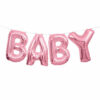 FOIL LETTER BALLOON BANNER KIT 'BABY' PINK 35.5CM 2.74M