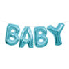 FOIL LETTER BALLOON BANNER KIT 'BABY' BLUE 35.5CM 2.74M