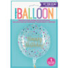 SPHERE HELIUM BALLOON 'HAPPY BIRTHDAY' CLEAR 38.1CM - Image 2