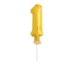 FOIL BALLOON CAKE TOPPER NUMBER 1 GOLD 12.7CM