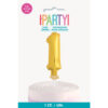 FOIL BALLOON CAKE TOPPER NUMBER 1 GOLD 12.7CM - Image 2