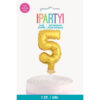 FOIL BALLOON CAKE TOPPER NUMBER 5 GOLD 12.7CM - Image 2
