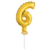 GOLD FOIL BALLOON CAKE TOPPER NUMBER 6 12.7CM