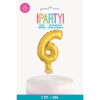 GOLD FOIL BALLOON CAKE TOPPER NUMBER 6 12.7CM - Image 2