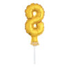 FOIL BALLOON CAKE TOPPER NUMBER 8 GOLD 12.7CM