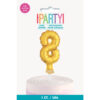 FOIL BALLOON CAKE TOPPER NUMBER 8 GOLD 12.7CM - Image 2
