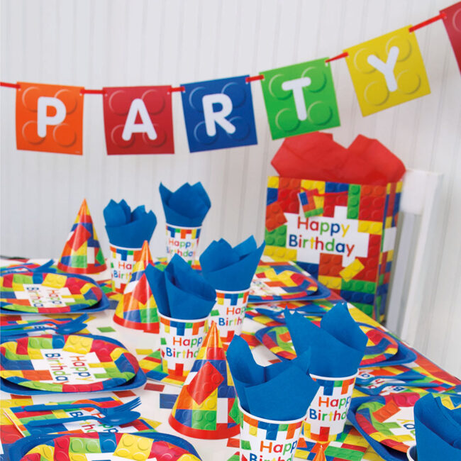 BANNER BUILDING BLOCKS 'PARTY TIME' COLORFUL 1.82M - Image 3