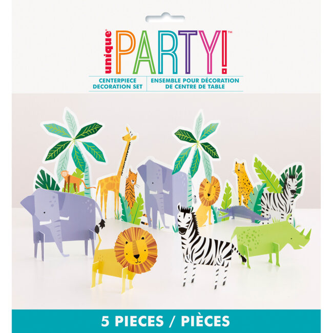 CENTERPIECE KIT DECOR SET ANIMAL SAFARI 5PCS