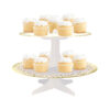 CUPCAKE STAND FOIL CARDBOARD WHITE GOLD 31.1X24.4CM - Image 2
