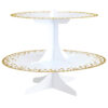 CUPCAKE STAND FOIL CARDBOARD WHITE GOLD 31.1X24.4CM