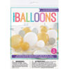 CENTERPIECE KIT BALLOONS WHITE SILVER GOLD & FOIL CONFETTI 28.3G