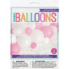 20 BALLOONS & GOLD CONFETTI CENTERPIECE KIT PINK WHITE