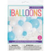 20 BALLOONS & SILVER CONFETTI CENTREPIECE KIT BLUE WHITE