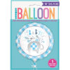 FOIL BALLOON FLORAL BABY ELEPHANT BLUE 45.7CM - Image 3