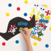PARTY BLACK HATS & STICKERS AHOY MATEY PIRATE 8PCS - Image 2