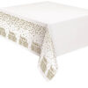 PLASTIC TABLECOVER HAPPY BIRTHDAY GOLD CONFETTI 1.37X2.13M