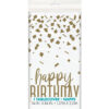 PLASTIC TABLECOVER HAPPY BIRTHDAY GOLD CONFETTI 1.37X2.13M - Image 3