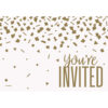 INVITATIONS CONFETTI GOLD 8PCS