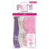 BALLOONS HAPPY BIRTHDAY GLITTER PINK, WHITE & PURPLE 30.5CM 6PCS
