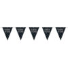 FLAG BANNER HAPPY BIRTHDAY GLITTER BLACK 2.74M