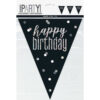 FLAG BANNER HAPPY BIRTHDAY GLITTER BLACK 2.74M - Image 2