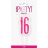 BIRTHDAY CANDLE NUMBER 16 GLITTER PINK - Image 2