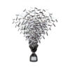 BALLOON WEIGHT CENTERPIECE 'HAPPY BIRTHDAY' GLITTER SILVER & BLACK