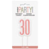BIRTHDAY CANDLE NUMBER 30 GLITTER ROSE - Image 2