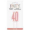 BIRTHDAY CANDLE NUMBER 40 GLITTER ROSE - Image 2