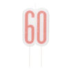 BIRTHDAY CANDLE NUMBER 60 GLITTER ROSE