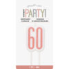 BIRTHDAY CANDLE NUMBER 60 GLITTER ROSE - Image 2