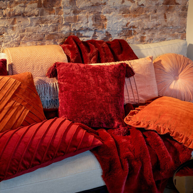 CUSHION COVER NINO COTTON MERLOT RED 45X45CM - Image 3