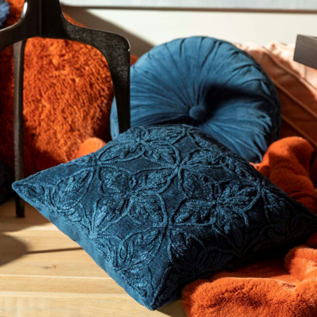 CUSHION COVER AMAR COTTON INSIGNIA BLUE 45X45CM - Image 3