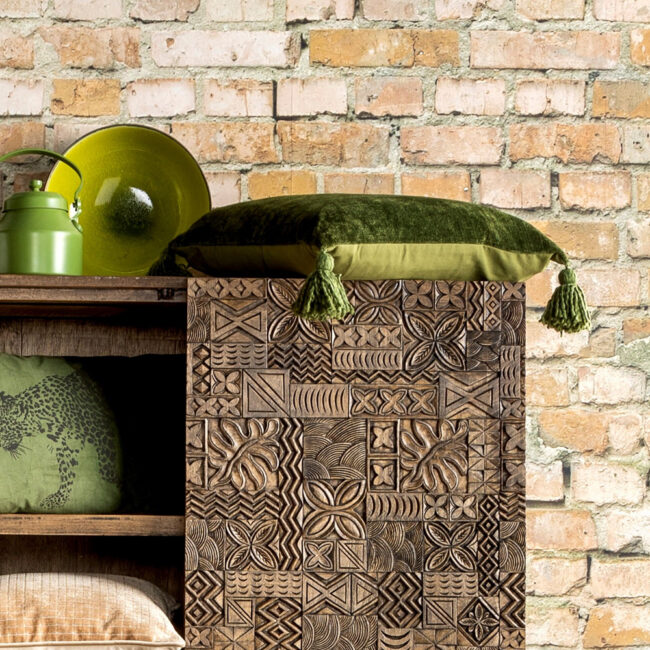 CUSHION COVER NINO COTTON CHIVE GREEN 45X45CM - Image 3