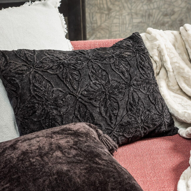 CUSHION COVER AMAR RAVEN BLACK 40X60CM - Image 4