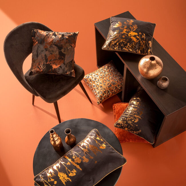 PILLOW COVER ROBERTA POTTER'S CLAY ORANGE & BLACK 45X45CM - Image 4