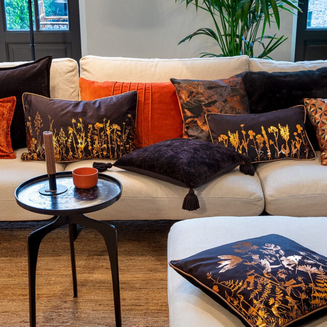 PILLOW COVER ROBERTA POTTER'S CLAY ORANGE & BLACK 45X45CM - Image 3