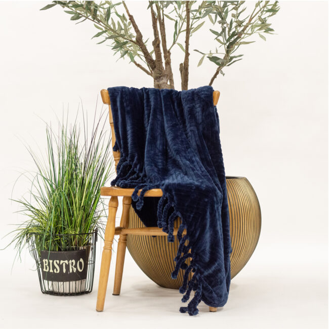 PLAID ZIGGY FLEECE INSIGNIA BLUE 140X180CM - Image 3