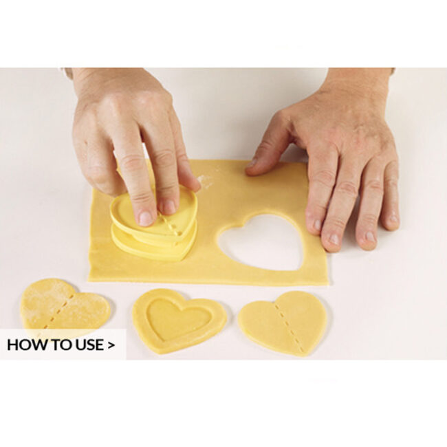 HEART SHAPED PASTRY CUTTER & 80 SHEETS 75X70XH4MM - Image 3