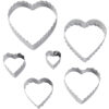 SET OF 6 FONDANT DOUBLE CUT-OUT HEART CUTTERS 2.54X7X7CM - Image 2