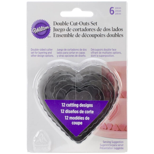 SET OF 6 FONDANT DOUBLE CUT-OUT HEART CUTTERS 2.54X7X7CM - Image 3