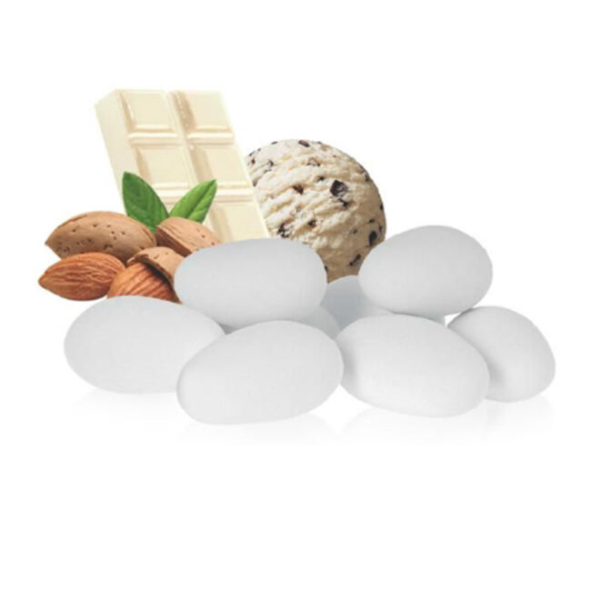 SUGAR ALMOND DRAGEES STRACCIATELLA WHITE MAT 1KG