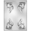 PLASTIC MOULD BUNNY SITTING 4 CELLS 79X58X12MM - Image 2