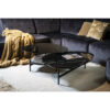 COFFEE TABLE LEVI STONE BLACK MARBLE & GLASS 120X102X40CM - Image 2
