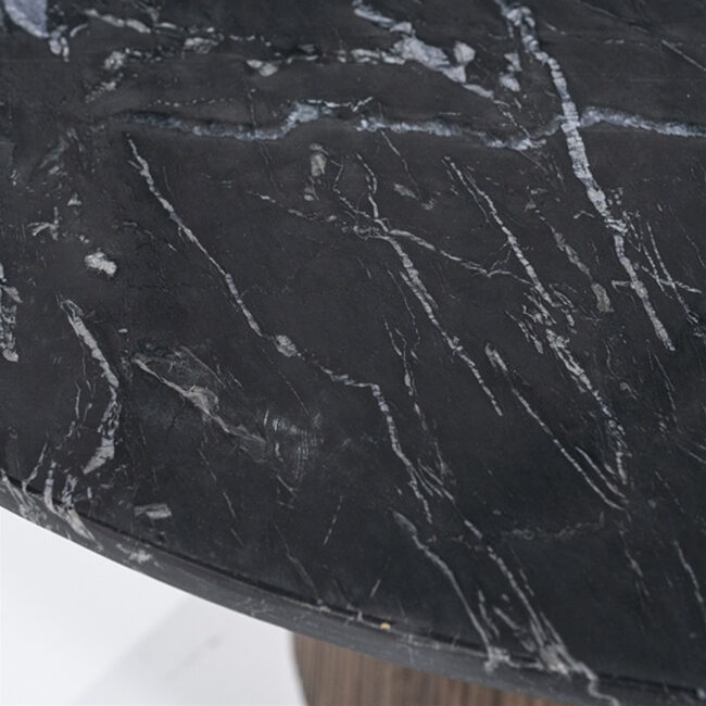DINING TABLE ROUND BLACK MARBLE 130X130X76CM - Image 4