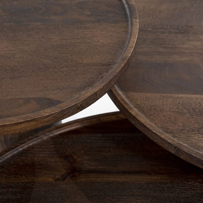 COFFEE TABLE RON ROUND BROWN 80X80X32CM - Image 3