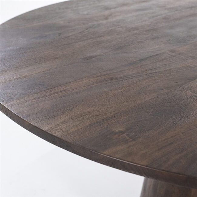 DINING TABLE ARON ROUND BROWN 130X130X76CM - Image 4