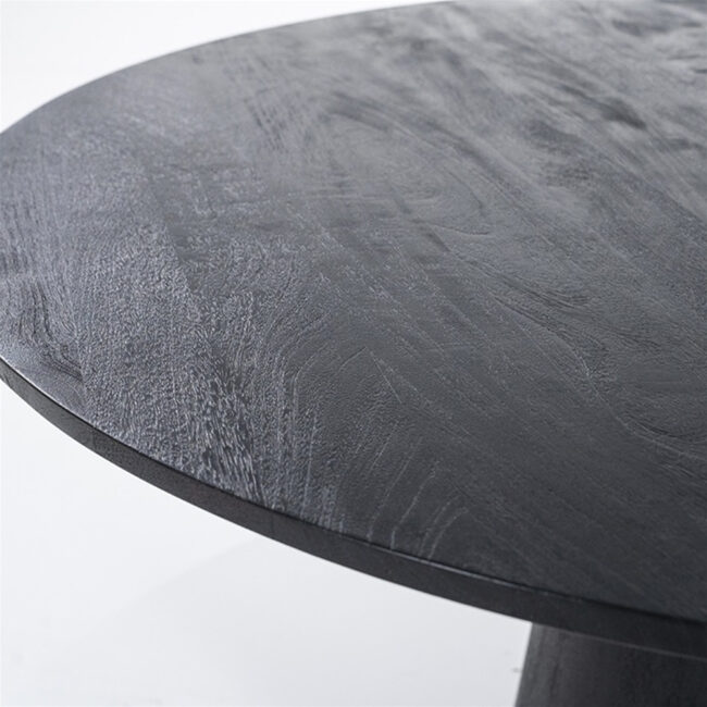 DINING TABLE ARON ROUND BLACK 130X130X76CM - Image 3