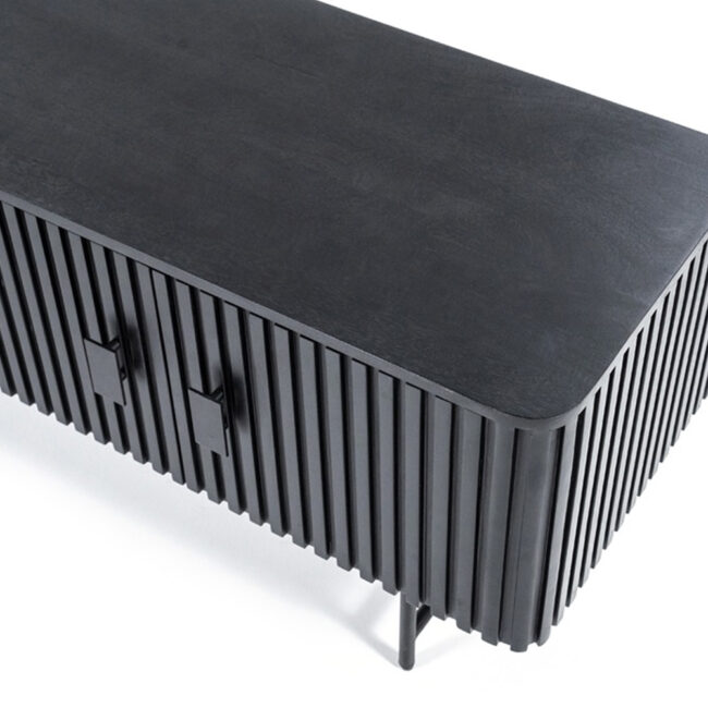 TV CABINET REMI 4 DOORS BLACK 170X45X56CM - Image 3